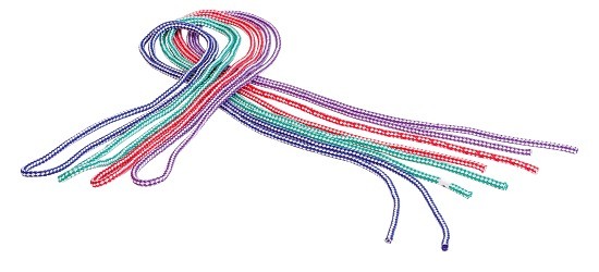 KOLEBNICA 3 M  RDEČE-BELA  FI  9 MM