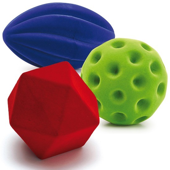 ŽOGICE ZA MOTORIČNE SPOSOBNOSTI, 3 OBLIKE, SET 1