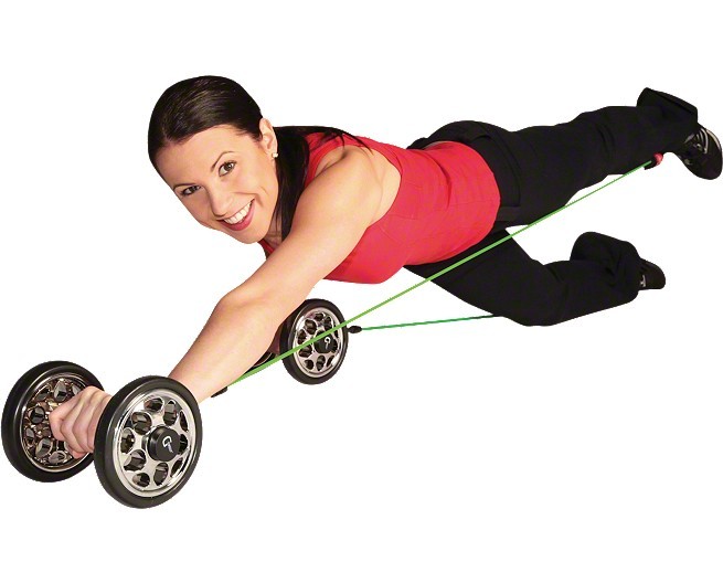 GYMSTICK WHEELZ ZLATA BARVA, MAX. MOČNA, POSTER Z VAJAMI, DVD