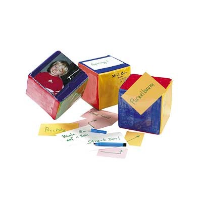 KOCKE, USTVARJALNE 6-BARVNE S PROZORNIMI ŽEPKI, ZA VAJE KONCENTRACIJE IN SPOMINA, 16X16X16 cm