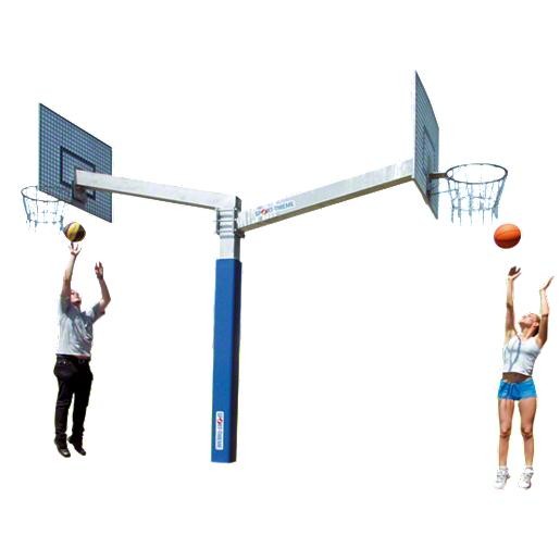 KOMPLET, KOŠARKARSKA KONTRUKCIJA, SPORT-THIEME FAIR PLAY DUO, PREGIBEN KOŠ, MREŽNA TABLA, MREŽICA