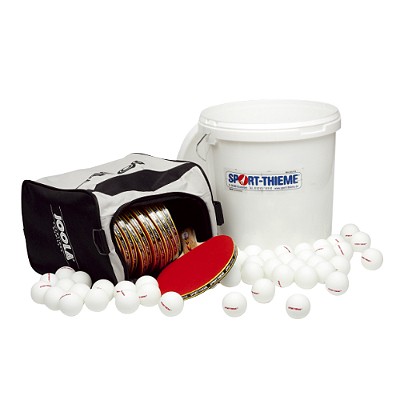 SET ZA NAMIZNI TENIS SPORT-THIEME 'BERLIN' - ŠOLSKI, 12 Loparjev 'BERLIN', 1x vedro žogic - 144 kos 40 mm-oranžne, 1x torbica za hrambo loparjev