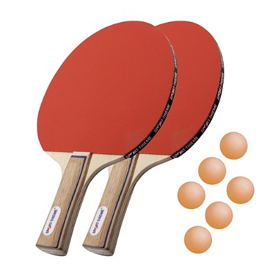 SET ZA NAMIZNI TENIS SPORT-THIEME 'PARIS', 2 Loparja 'PARIS', 6 žogic - oranžne