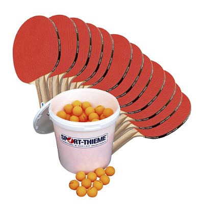 SET ZA NAMIZNI TENIS SPORT-THIEME 'ROM' - ŠOLSKI, 12 Loparjev 'ROM', 1x vedro žogic - 144 kos 40 mm-BELE