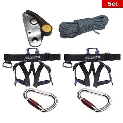 SET ZA PLEZANJE, 1X VRV 25m, 2x KARABIN, 2X PAS, 1X GRIGRI - ZA ODRASLE