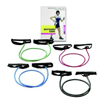 TRAK THERA-BAND CEVASTI Z ROČAJI - SET, 4X TRAK, 1X KNJIGA