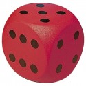 KOCKA PENA S KOŽO - 16 cm, RDEČA