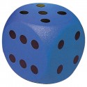 KOCKA PENA S KOŽO - 50 cm, MODRA