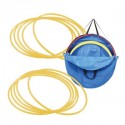 SET 10. GIMNASTIČNIH KROGOV IN NOSILNA TORBA, PREMER 60 cm, RUMENA BARVA