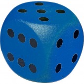 KOCKA PENA S KOŽO - 30 cm, MODRA