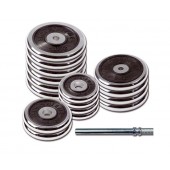 KROM UTEŽI SET 100 kg, 4 x 1,25 kg, 2 x 2,5 kg, 4 x 5 kg, 6 x 10 kg