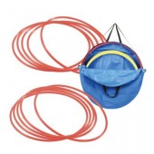 SET 10. GIMNASTIČNIH KROGOV IN NOSILNA TORBA, PREMER 60 cm, RDEČA BARVA