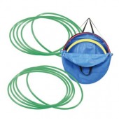 SET 10. GIMNASTIČNIH KROGOV IN NOSILNA TORBA, PREMER 60 cm, ZELENA BARVA