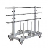 TRANSPORTNI VOZIČEK ZA UTEŽI, OBREMENITEV DO 750 kg, 121x65x110 cm 