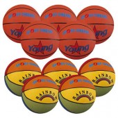 ŽOGE ZA KOŠARKO - SET, 5X ŽOGA RAINBOW VEL.5, 5X ŽOGA YOUNG SIZE 5