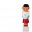 FIGURA NOGOMETAŠA ZA NAMIZNI NOGOMET, DOLŽINA 11 cm, ZA PALICO fi 16 mm, BEL-RDEČ 