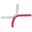 NOGOMETNA MREŽA POLYPROPYLEN 4mm, ZGORAJ 200 cm, SPODAJ 200 cm, RDEČE BELA 