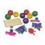 ŠPORTNI PRIPOMOČKI - SET, 1X ROLA-BOLA, 2X KOLEBNICA Z ŽOGO, 2X TENIŠKI LOPAR 'OUTDOOR', 2X ZIP PLAY, 8X MULTI ŽOGA